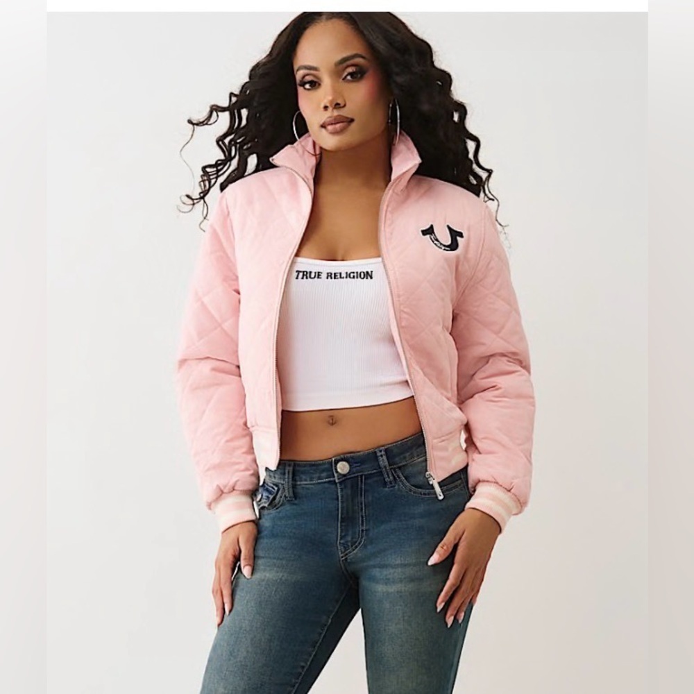True Religion Horseshoe Quilted Bomber Jacket M